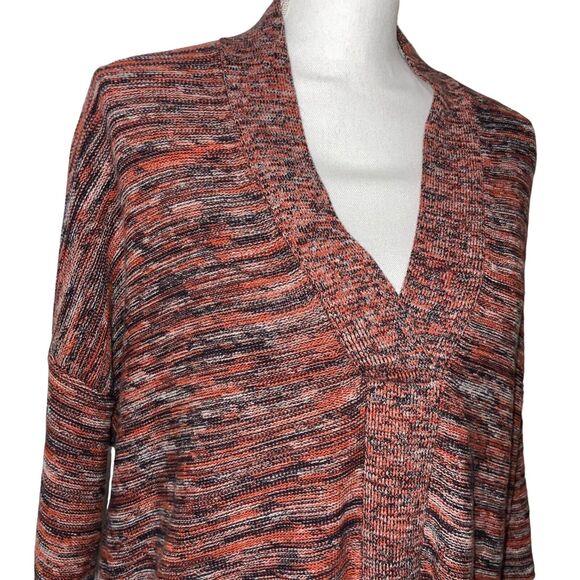 J. Jill Colorful Cotton Sweater Women’s Size Medium V-Neck Knit Top - Picture 2 of 6